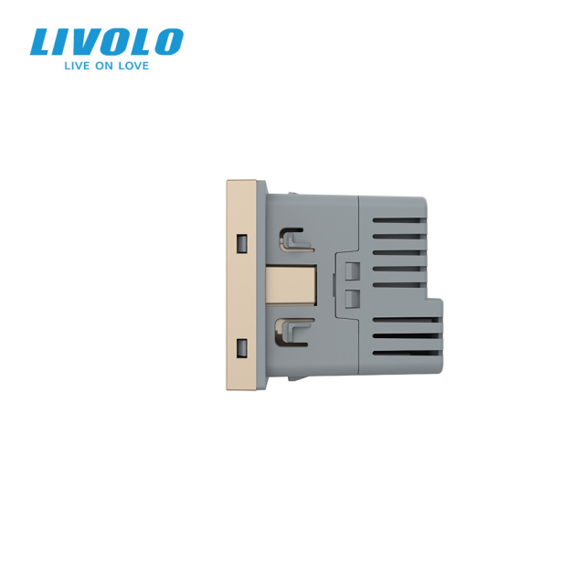 Механизм электрическая розетка с портом USB-C Livolo золотой (VL-FCTF16A.UC18W-2AP)