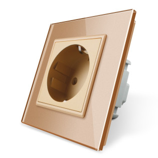 Розетка с заземлением Livolo 16А золото стекло (VL-C7C1EU-13) Розетка с заземлением Livolo 16А золото стекло (VL-C7C1EU-13)