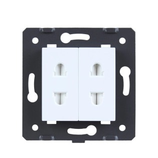 Механизм Универсальная двойная розетка Livolo 2 стандарта в 1 белый (VL-C7-C2A-11) Механизм Универсальная двойная розетка Livolo 2 стандарта в 1 белый (VL-C7-C2A-11)