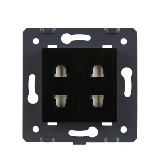 Механизм Универсальная двойная розетка Livolo 2 стандарта в 1 черный (VL-C7-C2A-12) Механизм Универсальная двойная розетка Livolo 2 стандарта в 1 черный (VL-C7-C2A-12)