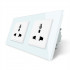 Розетка двухместная универсальная белый стекло Livolo (VL-C7FCT22-4WP)