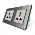 Розетка двухместная универсальная серый стекло Livolo (VL-C7FCT22-4IP)