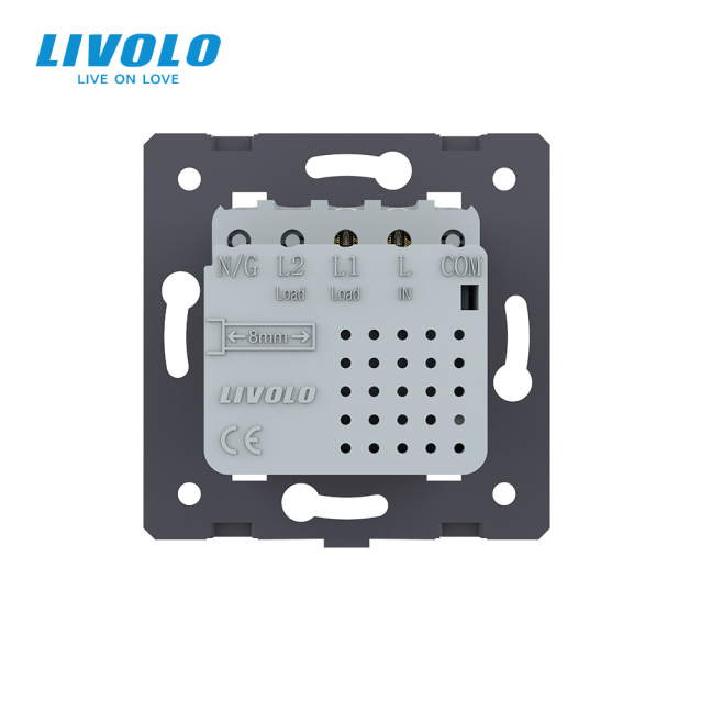 Механизм сенсорный проходной выключатель Livolo Sense черный (782000312)