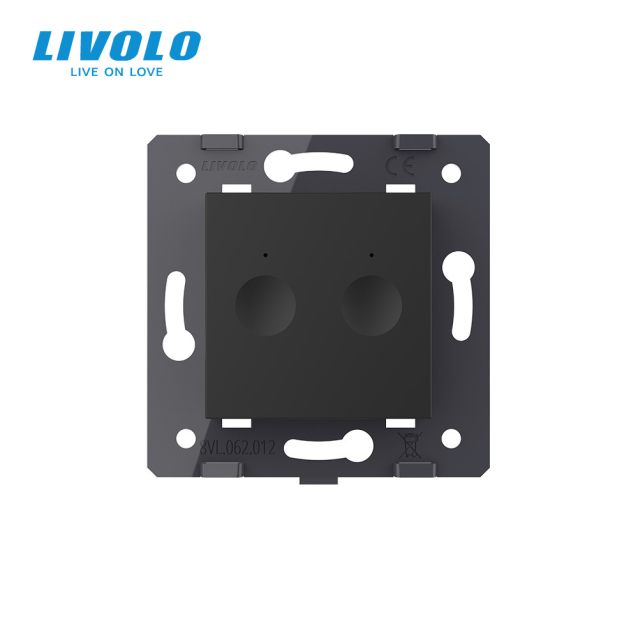 Механизм сенсорный проходной выключатель Livolo Sense 2 канала черный (782000412)