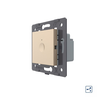 Механизм сенсорный проходной выключатель Sense 1 сенсор золото Livolo (782000313)