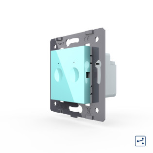 Механизм сенсорный проходной выключатель Sense 2 сенсора зеленый Livolo (782000418)