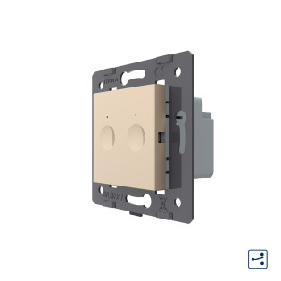 Механизм сенсорный проходной выключатель Sense 2 сенсора золото Livolo (782000413)