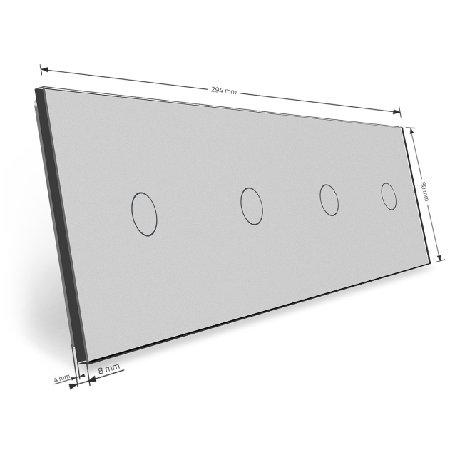 Сенсорная панель выключателя Livolo 4 канала (1-1-1-1) серый стекло (VL-C7-C1/C1/C1/C1-15)
