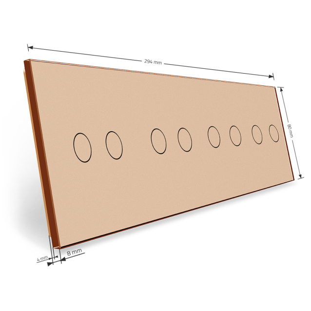 Сенсорная панель выключателя Livolo 8 каналов (2-2-2-2) золото стекло (VL-C7-C2/C2/C2/C2-13)