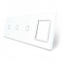 Сенсорная панель выключателя Livolo 3 канала и розетку (1-1-1-0) белый стекло (VL-C7-C1/C1/C1/SR-11)