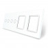 Сенсорная панель выключателя Livolo 4 канала и две розетки (2-2-0-0) белый стекло (VL-C7-C2/C2/SR/SR-11)