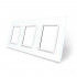 Рамка розетки Livolo 3 поста белый стекло (VL-C7-SR/SR/SR-11)