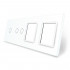 Сенсорная панель выключателя Livolo 3 канала и две розетки (1-2-0-0) белый стекло (VL-C7-C1/C2/SR/SR-11)