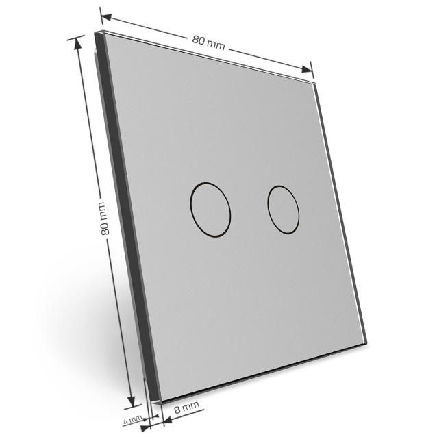 Сенсорная панель выключателя Livolo 2 канала (2) серый стекло (VL-C7-C2-15)