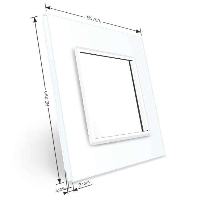 Рамка розетки Livolo 1 пост белый стекло (VL-C7-SR-11)