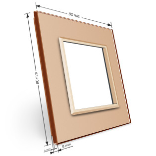 Рамка розетки Livolo 1 пост золото стекло (VL-C7-SR-13) Рамка розетки Livolo 1 пост золото стекло (VL-C7-SR-13)