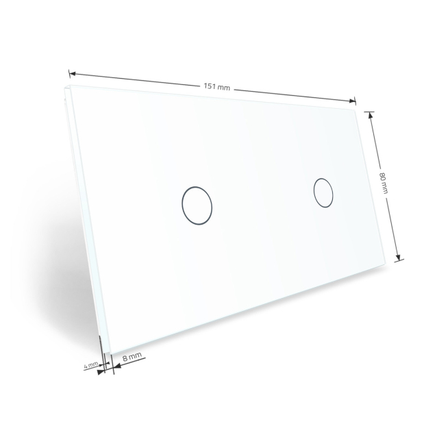 Сенсорная панель выключателя Livolo 2 канала (1-1) белый стекло (VL-C7-C1/C1-11)