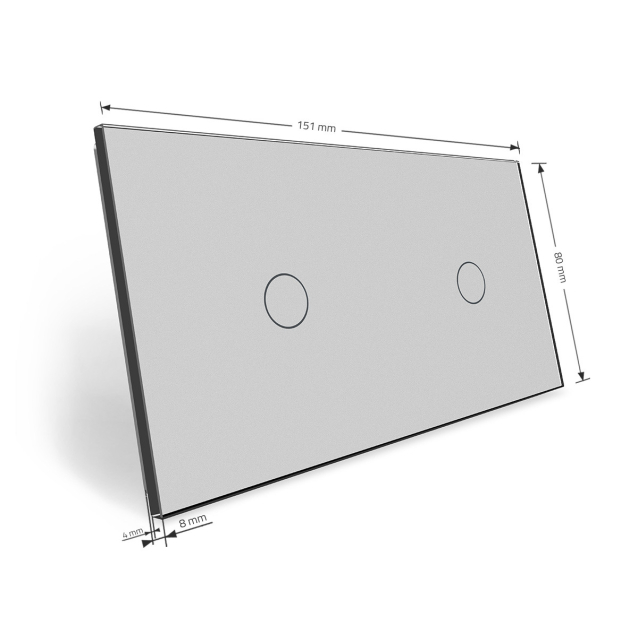 Сенсорная панель выключателя Livolo 2 канала (1-1) серый стекло (VL-C7-C1/C1-15)