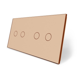 Сенсорная панель выключателя Livolo 4 канала (2-2) золото стекло (VL-C7-C2/C2-13) Сенсорная панель выключателя Livolo 4 канала (2-2) золото стекло (VL-C7-C2/C2-13)