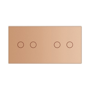 Сенсорная панель выключателя Livolo 4 канала (2-2) золото стекло (VL-C7-C2/C2-13) Сенсорная панель выключателя Livolo 4 канала (2-2) золото стекло (VL-C7-C2/C2-13)