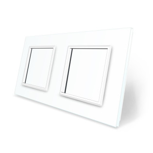 Рамка розетки Livolo 2 поста белый стекло (VL-C7-SR/SR-11) Рамка розетки Livolo 2 поста белый стекло (VL-C7-SR/SR-11)