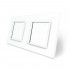 Рамка розетки Livolo 2 поста белый стекло (VL-C7-SR/SR-11)