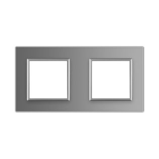 Рамка розетки Livolo 2 поста серый стекло (VL-C7-SR/SR-15) Рамка розетки Livolo 2 поста серый стекло (VL-C7-SR/SR-15)