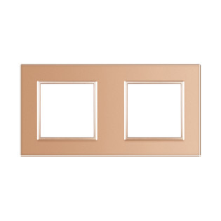 Рамка розетки Livolo 2 поста золото стекло (VL-C7-SR/SR-13) Рамка розетки Livolo 2 поста золото стекло (VL-C7-SR/SR-13)