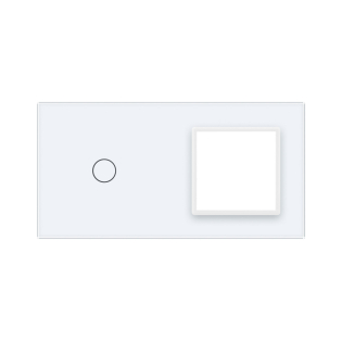 Сенсорная панель выключателя Livolo и розетки (1-0) белый стекло (VL-C7-C1/SR-11)