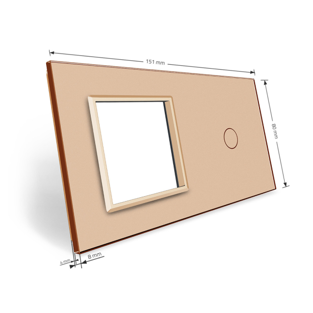 Сенсорная панель выключателя Livolo и розетки (1-0) золото стекло (VL-C7-C1/SR-13)