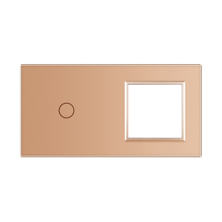 Сенсорная панель выключателя Livolo и розетки (1-0) золото стекло (VL-C7-C1/SR-13)