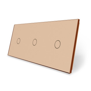 Сенсорная панель выключателя Livolo 3 канала (1-1-1) золото стекло (VL-C7-C1/C1/C1-13) Сенсорная панель выключателя Livolo 3 канала (1-1-1) золото стекло (VL-C7-C1/C1/C1-13)