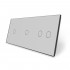 Сенсорная панель выключателя Livolo 4 канала (1-1-2) серый стекло (VL-C7-C1/C1/C2-15)