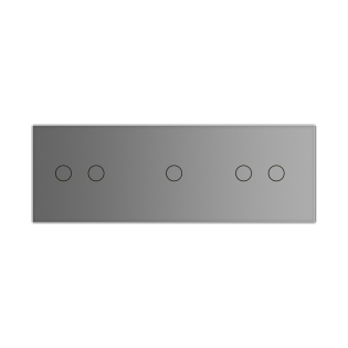 Сенсорная панель выключателя Livolo 5 каналов (2-1-2) серый стекло (VL-C7-C2/C1/C2-15) Сенсорная панель выключателя Livolo 5 каналов (2-1-2) серый стекло (VL-C7-C2/C1/C2-15)