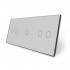 Сенсорная панель выключателя Livolo 5 каналов (2-1-2) серый стекло (VL-C7-C2/C1/C2-15)