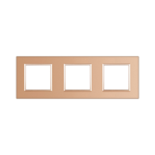Рамка розетки Livolo 3 поста золото стекло (VL-C7-SR/SR/SR-13) Рамка розетки Livolo 3 поста золото стекло (VL-C7-SR/SR/SR-13)