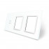 Сенсорная панель выключателя Livolo и двух розеток (1-0-0) белый стекло (VL-C7-C1/SR/SR-11)