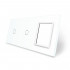 Сенсорная панель выключателя Livolo 2 канала и розетку (1-1-0) белый стекло (VL-C7-C1/C1/SR-11)