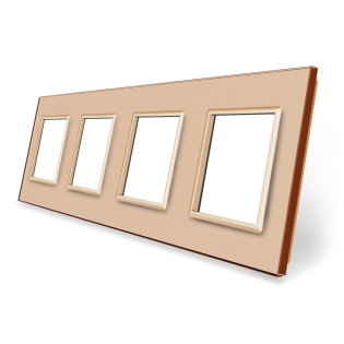 Рамка розетки Livolo 4 поста золото стекло (VL-C7-SR/SR/SR/SR-13) Рамка розетки Livolo 4 поста золото стекло (VL-C7-SR/SR/SR/SR-13)