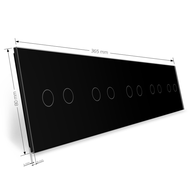 Сенсорная панель выключателя Livolo 10 каналов (2-2-2-2-2) черный стекло (VL-C7-C2/C2/C2/C2/C2-12)