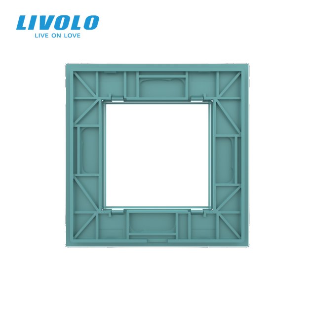 Рамка розетки Livolo 1 пост зеленый стекло (VL-C7-SR-18)