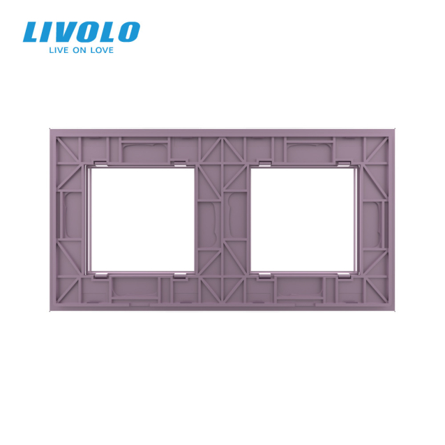 Рамка розетки Livolo 2 поста розовый стекло (VL-C7-SR/SR-17)