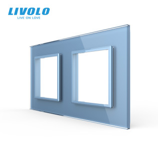 Рамка розетки Livolo 2 поста голубой стекло (VL-C7-SR/SR-19) Рамка розетки Livolo 2 поста голубой стекло (VL-C7-SR/SR-19)