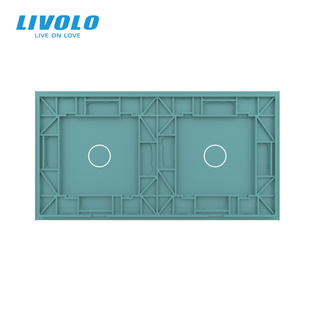Сенсорная панель выключателя Livolo 2 канала (1-1) зеленый стекло (VL-C7-C1/C1-18)