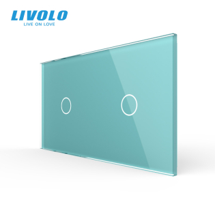 Сенсорная панель выключателя Livolo 2 канала (1-1) зеленый стекло (VL-C7-C1/C1-18) Сенсорная панель выключателя Livolo 2 канала (1-1) зеленый стекло (VL-C7-C1/C1-18)