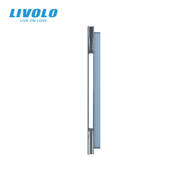 Сенсорная панель выключателя Livolo 2 канала (1-1) голубой стекло (VL-C7-C1/C1-19)