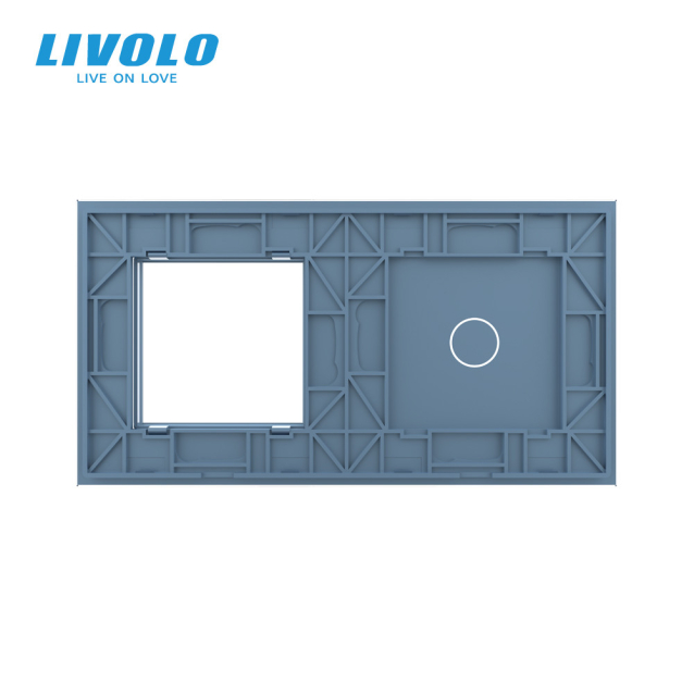 Сенсорная панель выключателя Livolo и розетки (1-0) голубой стекло (VL-C7-C1/SR-19)