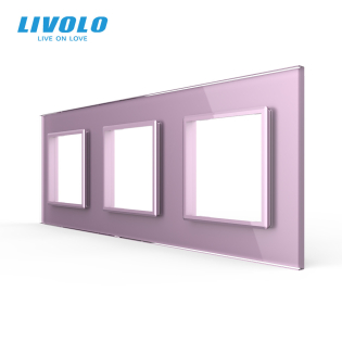 Рамка розетки Livolo 3 поста розовый стекло (VL-C7-SR/SR/SR-17) Рамка розетки Livolo 3 поста розовый стекло (VL-C7-SR/SR/SR-17)