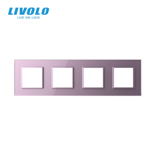 Рамка розетки Livolo 4 поста розовый стекло (VL-C7-SR/SR/SR/SR-17) Рамка розетки Livolo 4 поста розовый стекло (VL-C7-SR/SR/SR/SR-17)