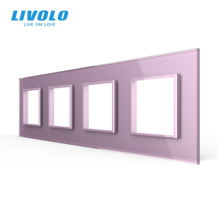 Рамка розетки Livolo 4 поста розовый стекло (VL-C7-SR/SR/SR/SR-17) Рамка розетки Livolo 4 поста розовый стекло (VL-C7-SR/SR/SR/SR-17)